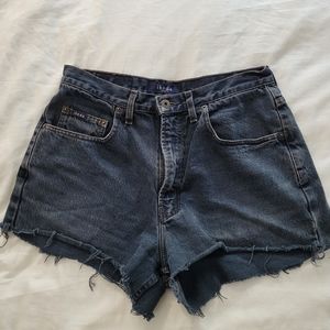 ikeda | vintage black denim cutoff shorts